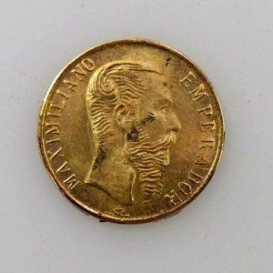 20k Gold 1865 Maximiliano Mexican Mini Replica Coin